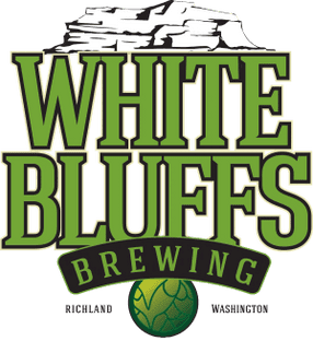 White Bluffs Brewing in green letters