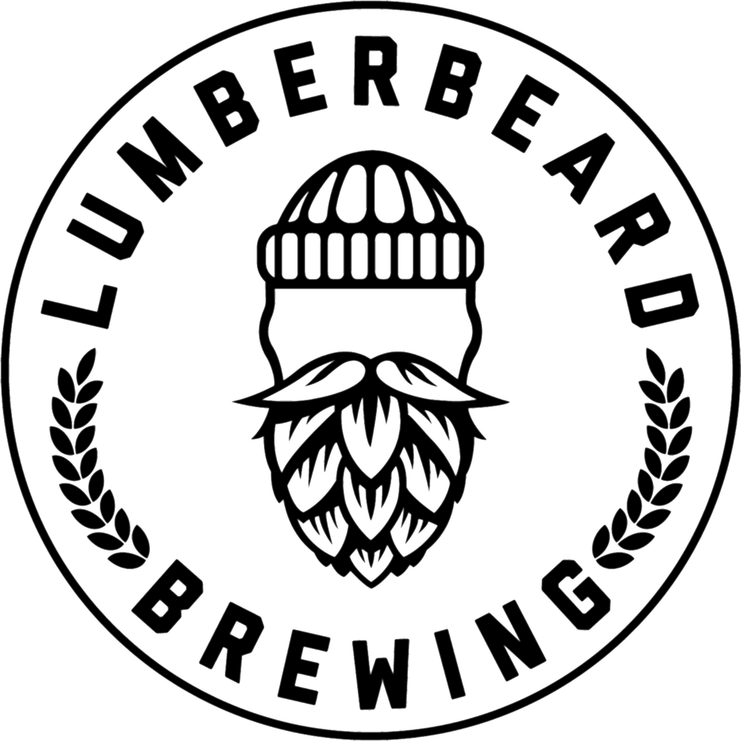 lumberbeard Brewing logo, lumberjack with hat and beard